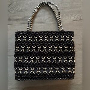 Silver & Black Beaded Purse